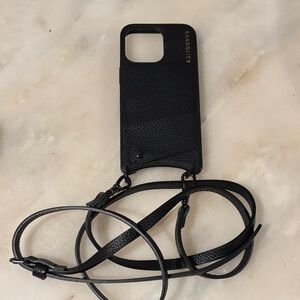 Bandolier Black Phone Case with Strap